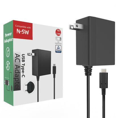 AC Adapter for Nintendo Switch 1 & Switch 2, 15V 2.6A Game Console Charger Power Supply